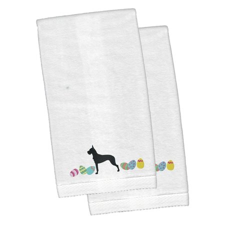 CAROLINES TREASURES Great Dane Easter White Embroidered Plush Hand Towel CK1649KTEMB